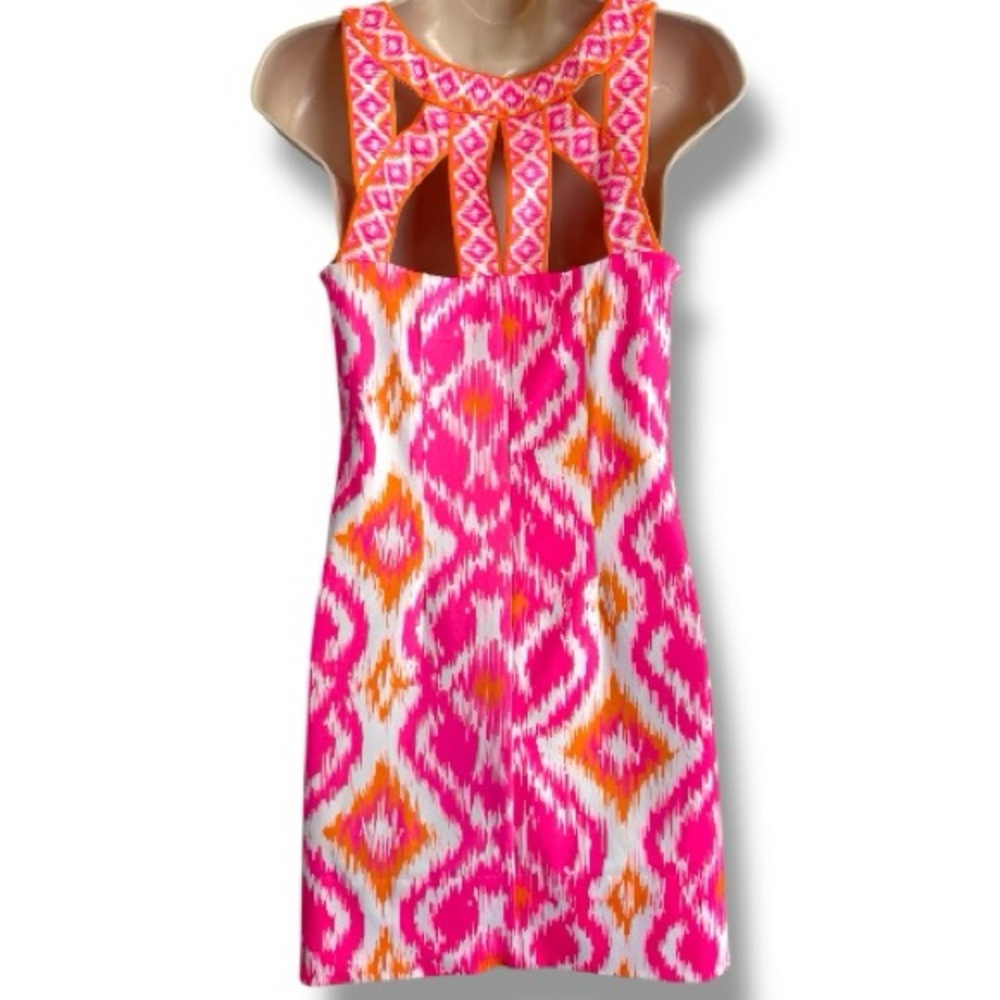 Gretchen Scott Designs Jersey Isosceles Dress Kitt Ikat Size Small in Pink - Picture 4 of 7